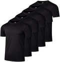 5 Pack Men's Dry Fit Workout T Shirts Crew Neck Athletic Gym Running Tees