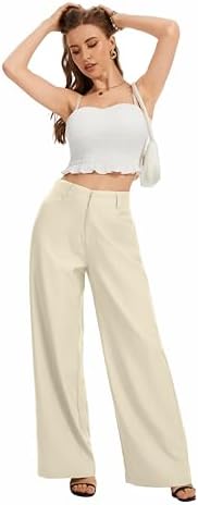 FUNYYZO Wide Leg Dress Pants for Women Work Slacks Business Casual Outfits
