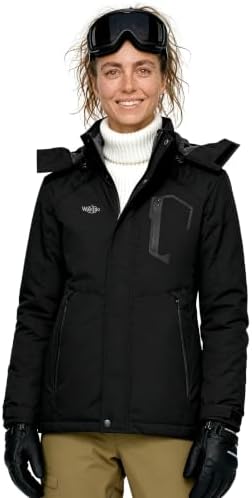 wantdo Women's Ski Jacket Waterproof Warm Fleece Lined Winter Snow Coat
