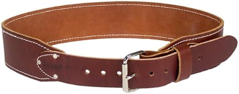 Occidental Leather 3" Ranger Leather Work Belt - XX-Large, OxyRed - Bridle Leather, Heavy-Duty Steel Roller Buckle, Edge Stitched - Made in USA