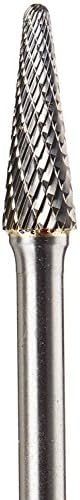 Drill America SL-1 Carbide Burr/Rotary File Cone Double Cut for Die Grinder 1/4" Dia. x 5/8" Cut Length with 1/4" Shank and 2" Overall Length, DUL Series