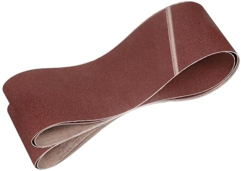 HARFINGTON 6 x 108 Inch Sanding Belts, 2 Pcs 80 Grits Aluminum Oxide Abrasive Belt Sander File Belt for Woodworking, Metal Polishing, Knife Sharpener