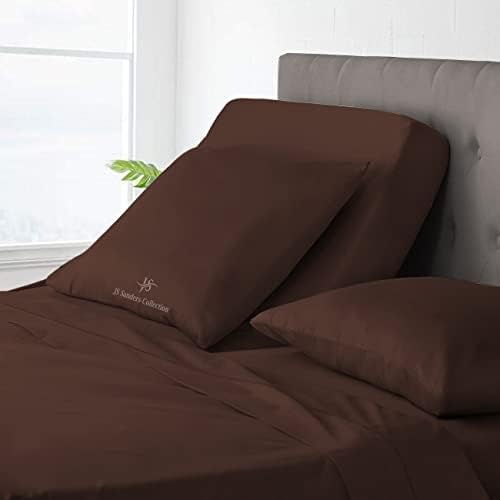 JS Sanders Collection Split Head Sheet Set Cal. King Size,Chocolate