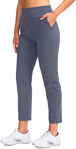 YYV Women's Golf Pants High Waist Stretch Ankle Pants with Pockets