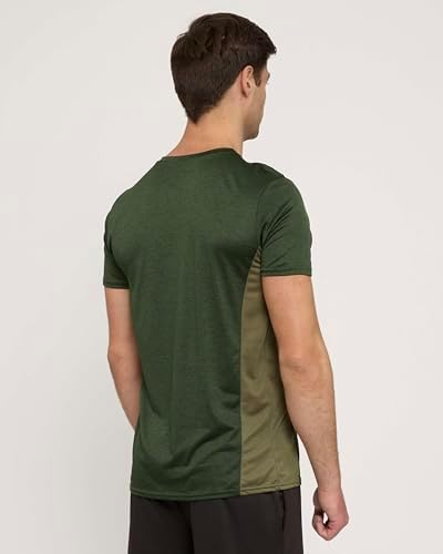 5 Pack Men's Dry Fit Workout T Shirts Crew Neck Athletic Gym Running Tees