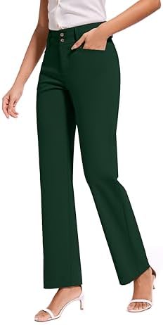 KICZOY Women Dress Pants Stretch Business Straight Leg with Pockets Wear to Work Casual 2026 Suitpants