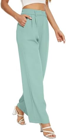 FUNYYZO Wide Leg Dress Pants for Women Work Slacks Business Casual Outfits