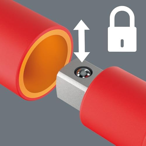 05005121001 410 i VDE A RA VDE-insulated T-handle adapter screwdriver with ratchet functionality for 1/4" sockets, 1/4" x 130 mm