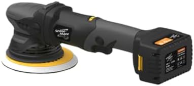 ShineMate EB351-6/21 Cordless DA Polisher Machine Only | 21 Millimeter Orbit for Fast Correction | 148 Millimeter Plate for 6 Inch Pads | 18 Volt Battery Platform for Mobility | 6 Inches