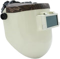 WoahBros Chopped Top Welding Hood | Flip-Front Welding Helmet, Fiberglass Reinforced Shell, Low Profile | Fixed Shade 10 Lens, Fits 2” x 4.25” Cheater Lens | Bottom Lands Camo