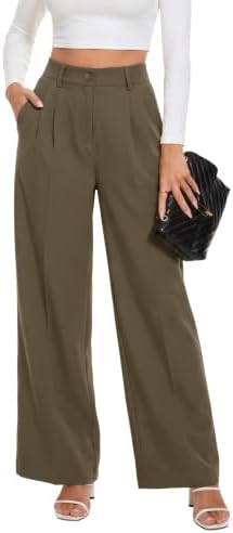 KICZOY Women Casual Wide Leg Dress Pants High Waist Lightweight Flowy Pants