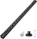 Reniteco Magnetic Socket Organizer, 1/4” Aluminum Alloy Rail, 14 Clips | Heavy-Duty Socket Rails, Removable 360° Swivel ABS Clips, Magnetic Base, Tool Box Drawer or Wall Mount