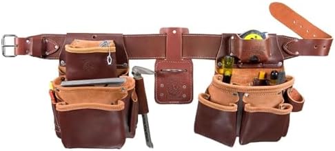 Occidental Leather Pro Framer Tool Belt Set with Double Outer Bag - Large - 22 Pockets & Tool Holders - Premium Top-Grain Leather - Made in USA