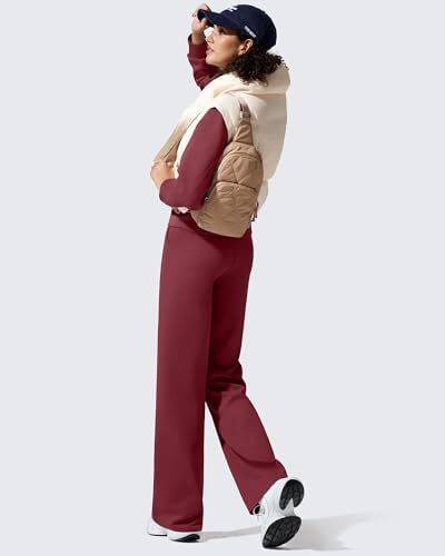 G4Free EverGoing Fleece Lined Wide Leg Pants for Women Dressy Work Casual