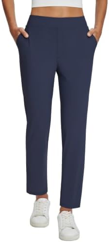 baleaf Womens Business Casual Pants Stretch Travel Pants On Airport with Zipper Pockets Dressy Slacks Golf Work Pull on