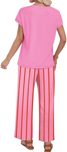 WIHOLL Two Piece Sets for Women Summer Spring Outfits Lounge Sets Beach Vacation Clothes Airport Travel Matching Clothing