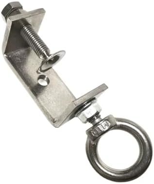 CHENGLONG 4Pcs Pipe Clamp Hooks; Metal Beam Clamp Hanger; 2Inch C Clamp Hook; Stainless Steel; Silver; Lockable Width 1.32"2.4"; Supports Up to 100 Pounds