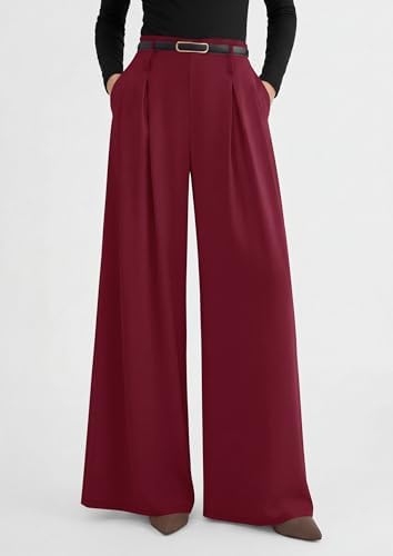 PRETTYGARDEN Womens Wide Leg Dress Pants Flowy Trousers