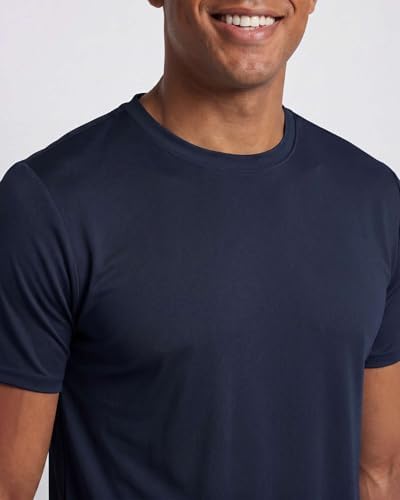 5 Pack Men's Dry Fit Workout T Shirts Crew Neck Athletic Gym Running Tees