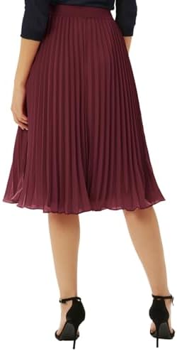 GRACE KARIN Pleated Midi Skirt for Women Chiffon A-Line Outfits