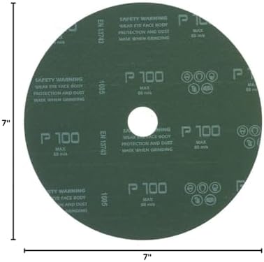 Mercer Industries 304100-7" x 7/8" Aluminum Oxide Resin Fiber Discs, 100 Grit (25 pack)