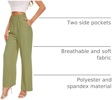 FUNYYZO Wide Leg Dress Pants for Women Work Slacks Business Casual Outfits
