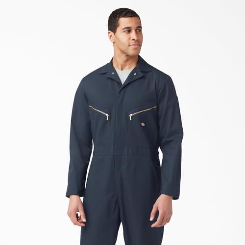 Dickies Men’s Deluxe Long Sleeve Coveralls – 7.5 oz Twill Mechanic Jumpsuit with Zipper Front Industrial Uniform Fit