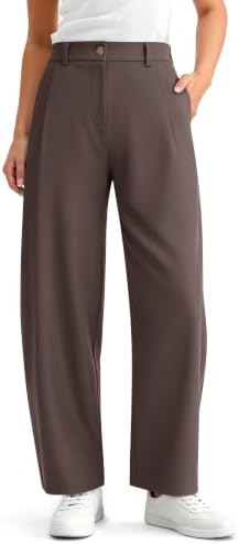 NIMIN Women Barrel Work Pants High Waisted Business Casual Trousers