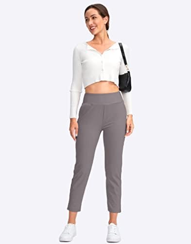 YYV Women's Golf Pants High Waist Stretch Ankle Pants with Pockets
