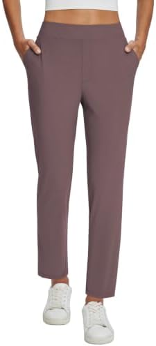 baleaf Womens Business Casual Pants Stretch Travel Pants On Airport with Zipper Pockets Dressy Slacks Golf Work Pull on