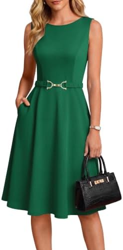 GRACE KARIN Work Business Midi Flowy Sleeveless Dresses for Women