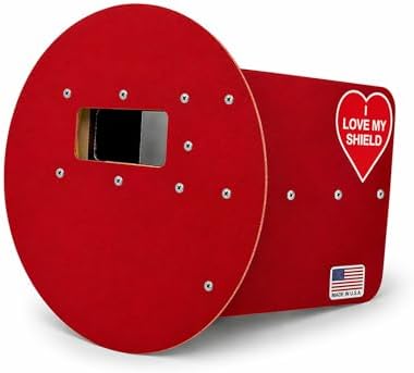 Red Pancake Welding Hood Right Handed, 2" x 4-1/4" Lens Welding Shield, ANSI Z87.1, Lightweight Low Profile