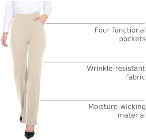 ZTN Womens Stretchy Dress Pants High Waist Work Casual