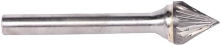 Drill America SJ-5 Carbide Burr/Rotary File 60 Degree Included Angle Double Cut for Die Grinder 1/2" Dia. x 7/16" Cut Length with 1/4" Shank and 2-5/16" Overall Length, DUL Series