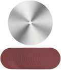 10" Table Saw Calibration Plate & Sanding Disc Set - Includes 18Pcs PSA Sandpaper (60-240 Grit), 5/8" Arbor, 1/8" Thick #42 Alloy Steel Balance Blade for Precision Alignment