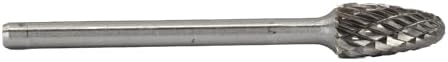 Drill America SF-53 Carbide Burr/Rotary File Tree Radius End Double Cut for Die Grinder 3/16" Dia. x 1/2" Cut Length with 1/8" Shank and 2" Overall Length, DUL Series