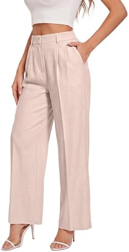 FUNYYZO Wide Leg Dress Pants for Women Work Slacks Business Casual Outfits