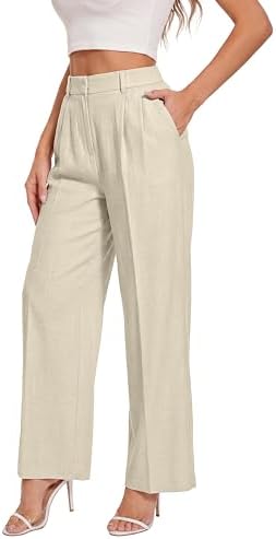FUNYYZO Wide Leg Dress Pants for Women Work Slacks Business Casual Outfits