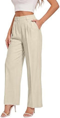 FUNYYZO Wide Leg Dress Pants for Women Work Slacks Business Casual Outfits