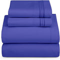 Hearth & Harbor Cal King Size Sheets - 4 Piece Bed Sheet Set, Hotel Luxury Double Brushed Bed Sheets - Extra Soft Bedding Sheets & Pillowcases, California King, Royal Blue