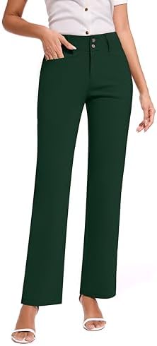 KICZOY Women Dress Pants Stretch Business Straight Leg with Pockets Wear to Work Casual 2026 Suitpants