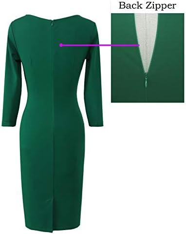 VFSHOW Womens Work Business Office Zipper Up Slim Bodycon Sheath Dress
