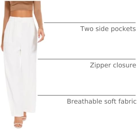 FUNYYZO Wide Leg Dress Pants for Women Work Slacks Business Casual Outfits