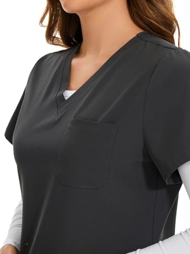 COZYFIT Scrubs for Women Set - Stretch V-Neck & Jogger Pant with 9 Pockets