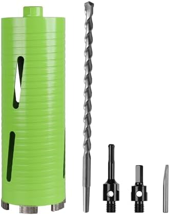 4 Inch Dry Core Drill Bit with Pilot Bit and 2 Pcs Adapters