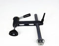 Iron Panel Saw Hold-Down Clamp for Woodworking, Horizontal Workholding Device Secures Large Sheets for Straight Cuts, Black Finish