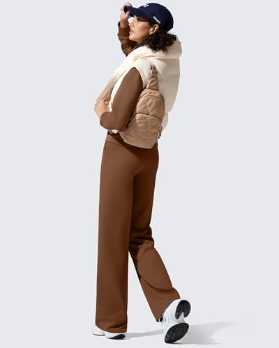 G4Free EverGoing Fleece Lined Wide Leg Pants for Women Dressy Work Casual