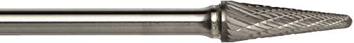 Drill America SL-3 Carbide Burr/Rotary File Cone Double Cut for Die Grinder 3/8" Dia. x 1-1/16" Cut Length with 1/4" Shank and 6" Overall Length, DUL Series