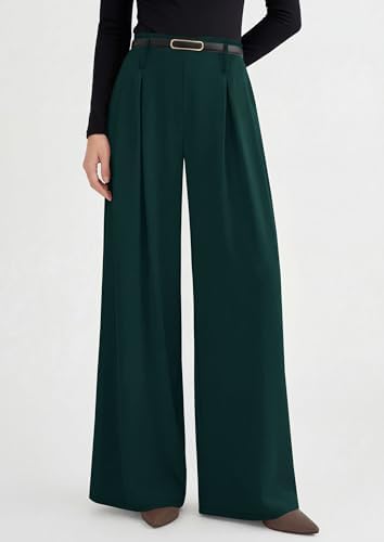 PRETTYGARDEN Womens Wide Leg Dress Pants Flowy Trousers