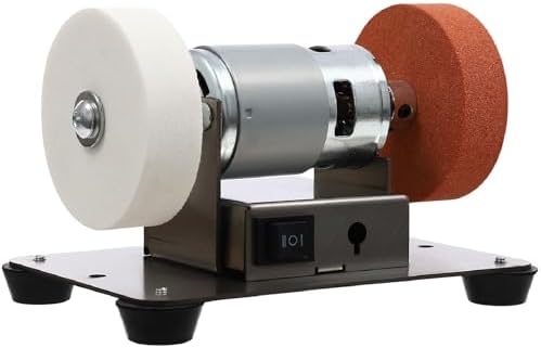 Mini Belt Sander, Knife Sharpener Electric Bench Grinder Sanding Machine, 3000-6000 RPM Belt Sander for Metal Working and Woodworking